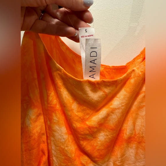 Bright orange tie dye Anthropologie romper. Amadi Emira Tie Dye Romper size S - Picture 4 of 10